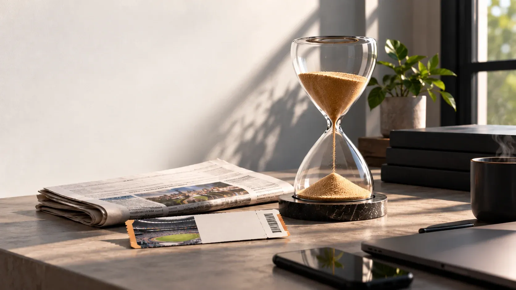 Hour glass portrey actuall money is time